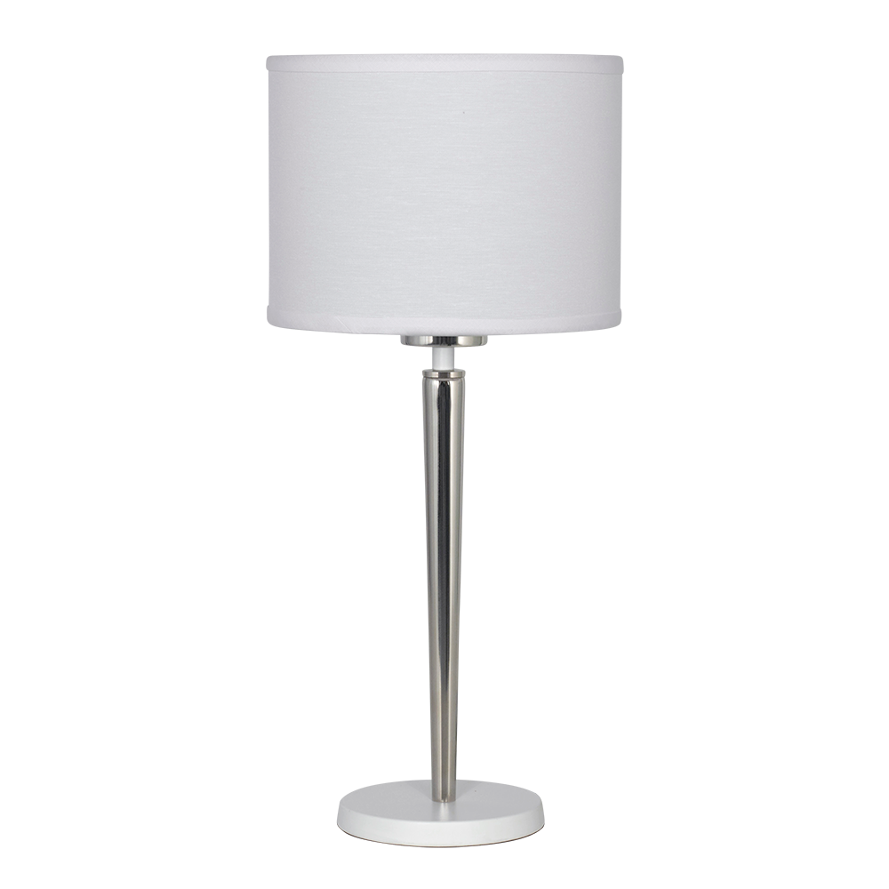 VELADOR BASE BLANCA C/PANTALLA BLANCA V44-BB